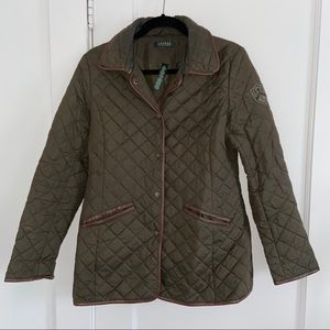 Ralph Lauren quilted jacket olive army green Small